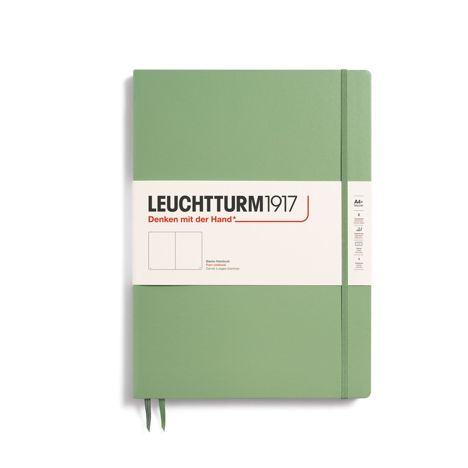 Leuchtturm1917 Notizbuch Master Slim A4+ Hardcover Salbei Blanko
