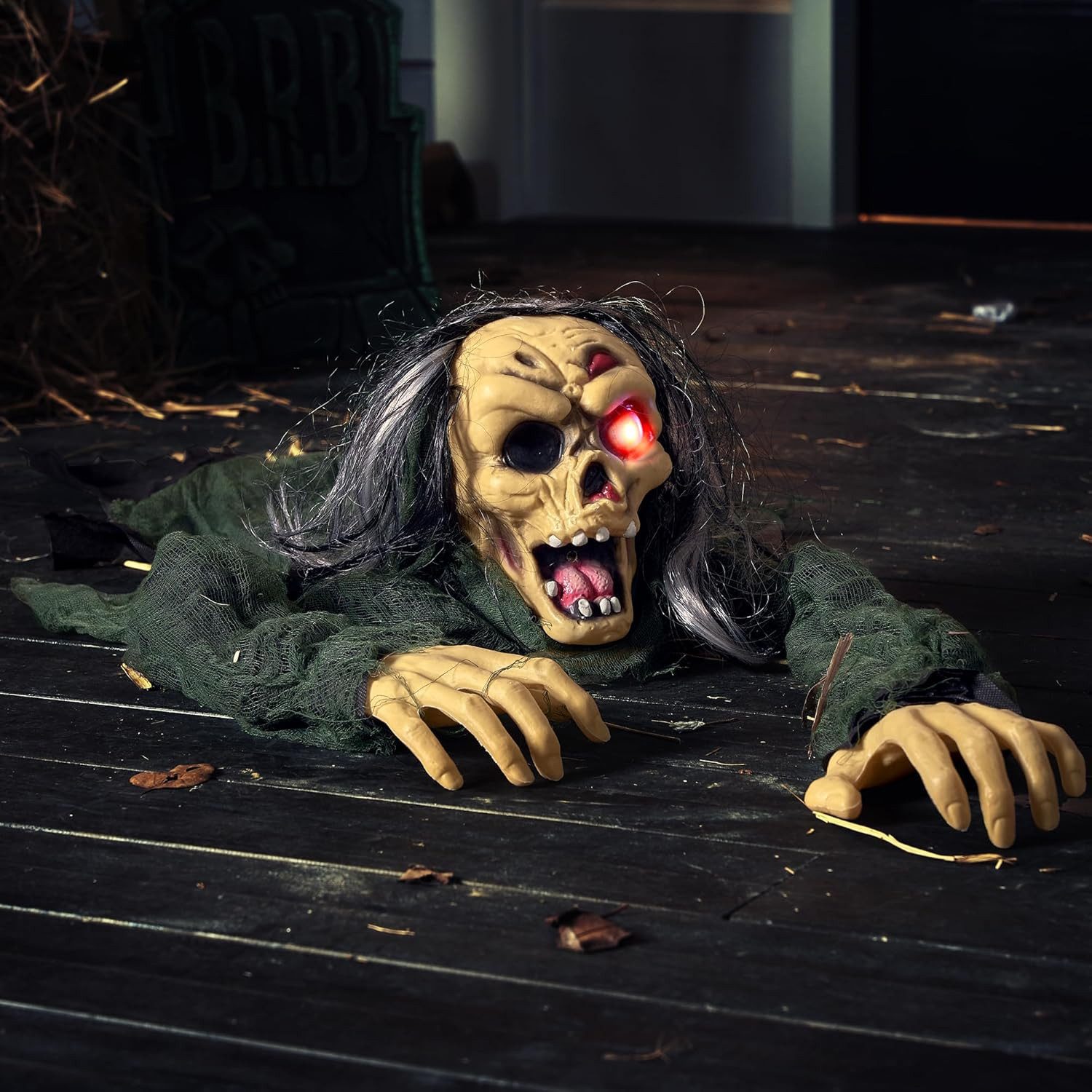 JOYIN Dekoobjekt JOYIN Halloween Zombie Groundbreaker grün, animiert, LED & Sound – Bild 2 von 5