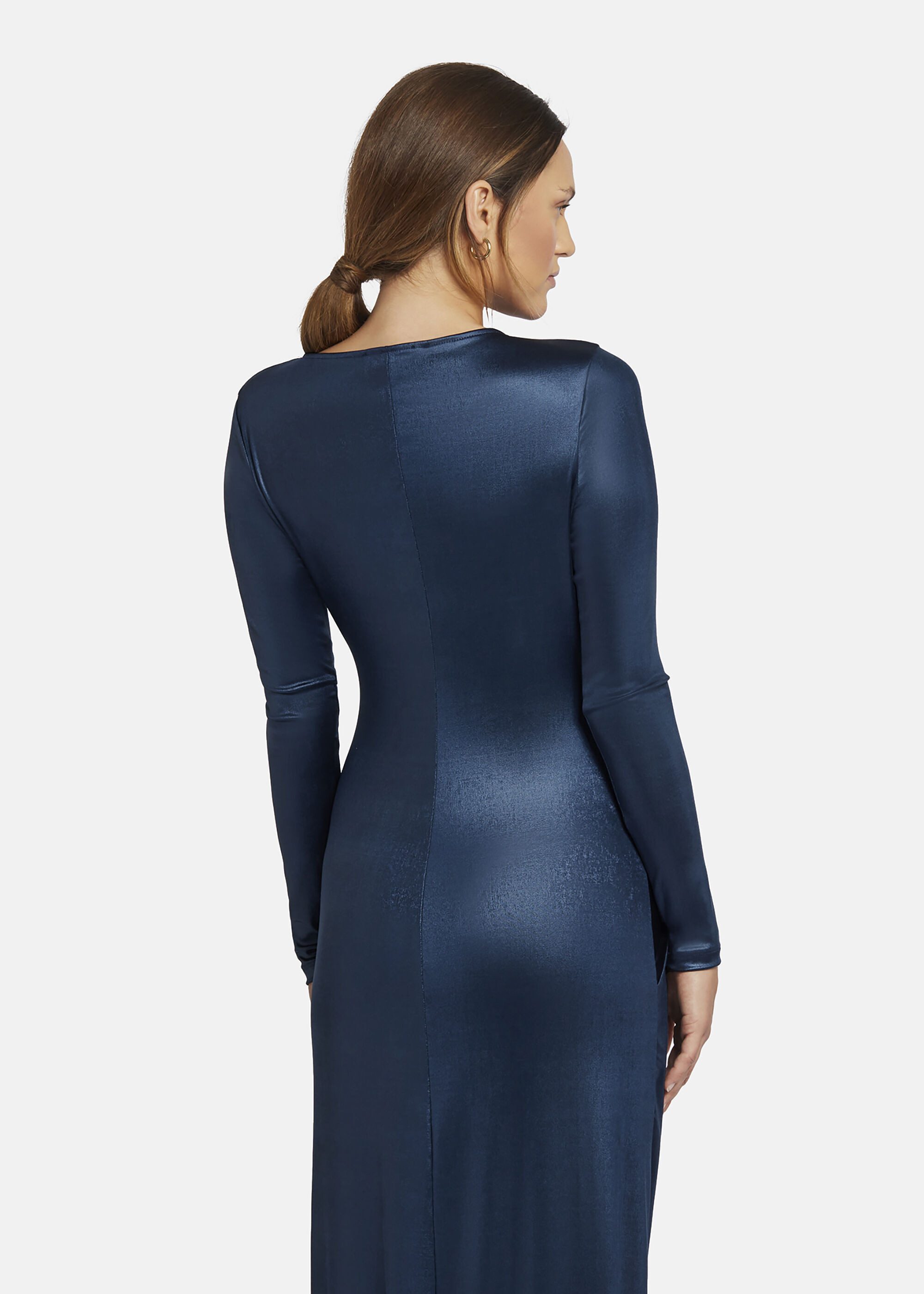 Nicowa Abendkleid EWELIO (1-tlg) aus Metallic-Jersey mit diagonaler Raffung