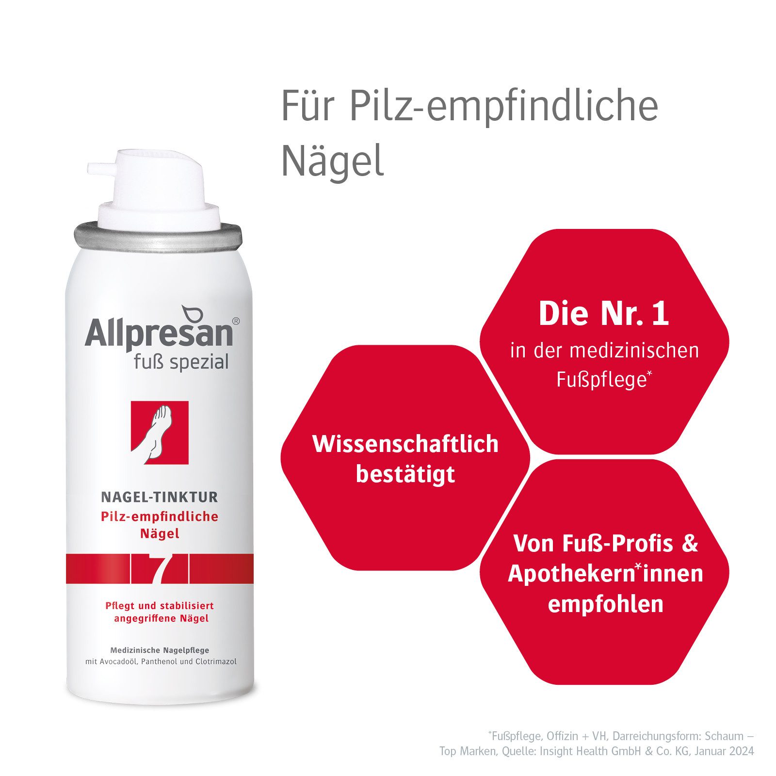 Allpresan Nagel-Intensivkur Allpresan Fuß spezial Nr. 7 Nagel-Tinktur Pilzempfindliche Nägel 50ml, 1-tlg., Zur Regeneration der Hautbarriere, Mit Clotrimazol zur therapiebegleitenden Pflege bei Fußpilz