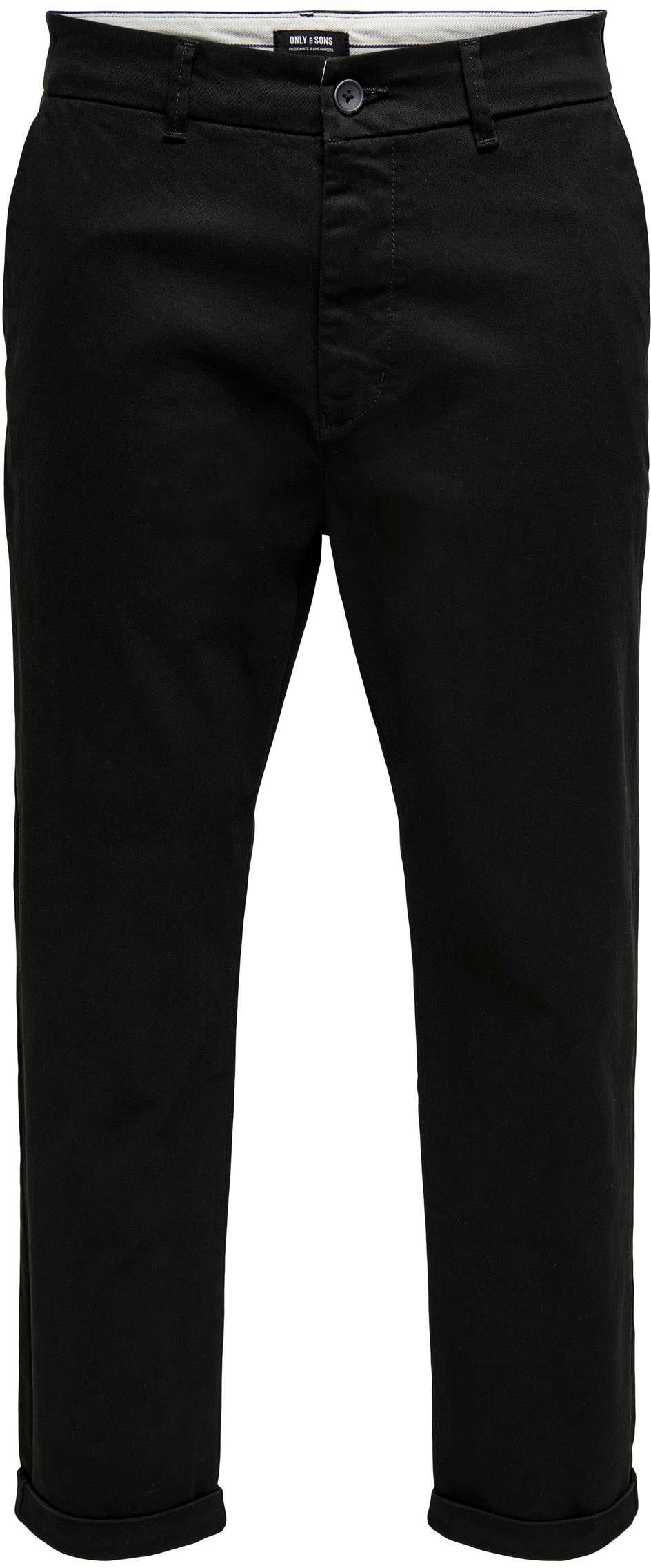 black ONSKENT Chinohose CROPPED ONLY CHINO SONS & OS