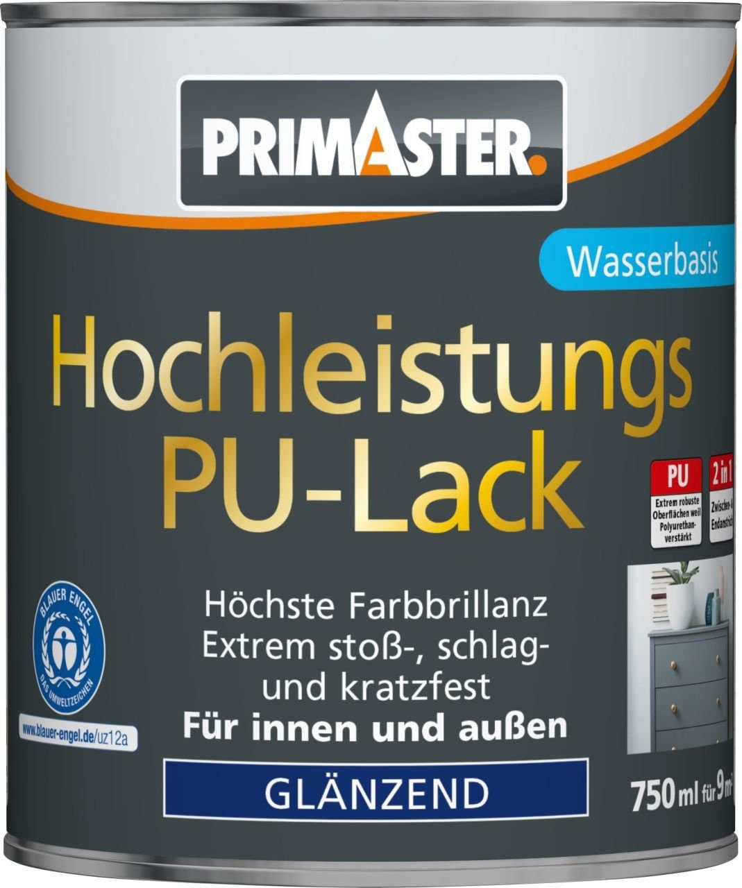 Primaster Acryl-Buntlack ml Primaster 750 RAL Hochleistungs-PU-Lack 8017
