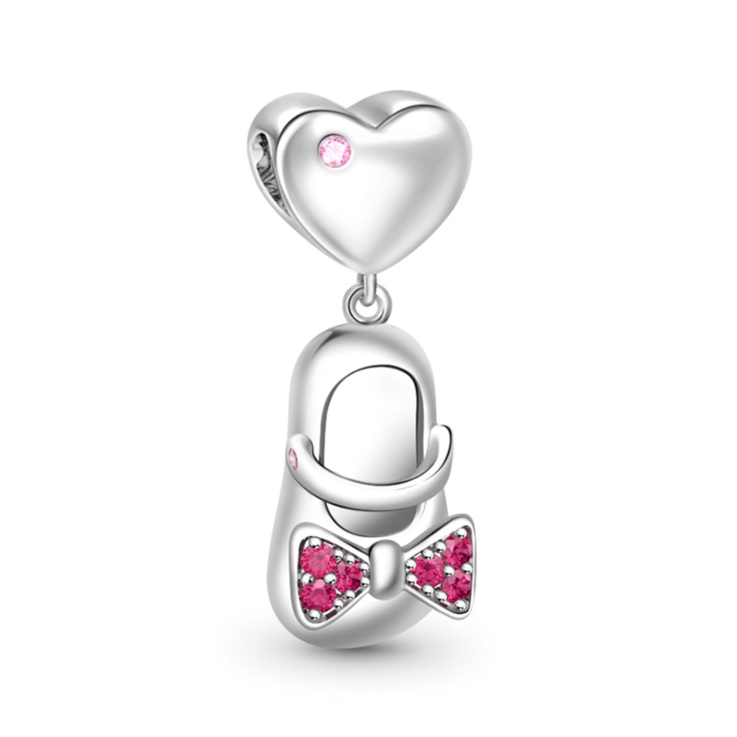 Gnoce Bead Gnoce Charm Baby-Schuh BQCS62 Silber