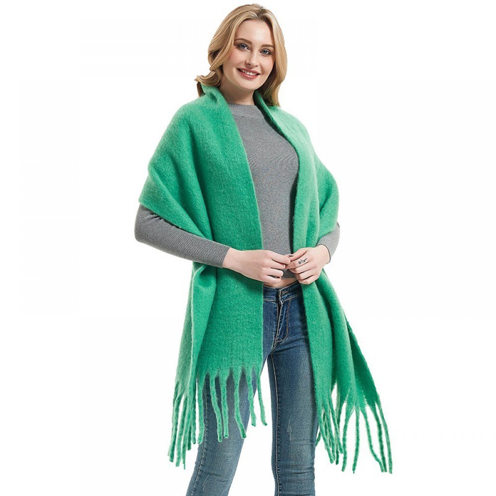 Schal Geschenktüte dicke Quaste grüne Frauen Mit Invanter Schal, Gras Bart lange einer