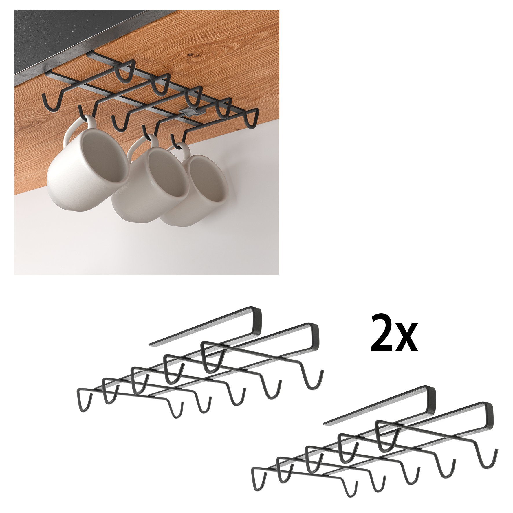 Metaltex Einhängekorb (2 St), für 10 Tassem | Klemmregale