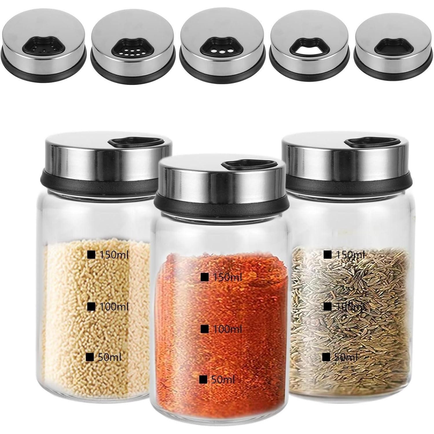 LuxusKollektion Salz- / Pfefferstreuer 3er Set Gewürzstreuer Glas Drehdeckel 150ml Luftdicht Borosilikat