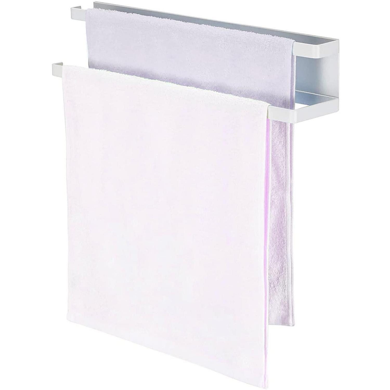 LuxusKollektion Spültuchhalter Küchenhandtuchhalter Magnetisch mit 2 Stangen Weiß