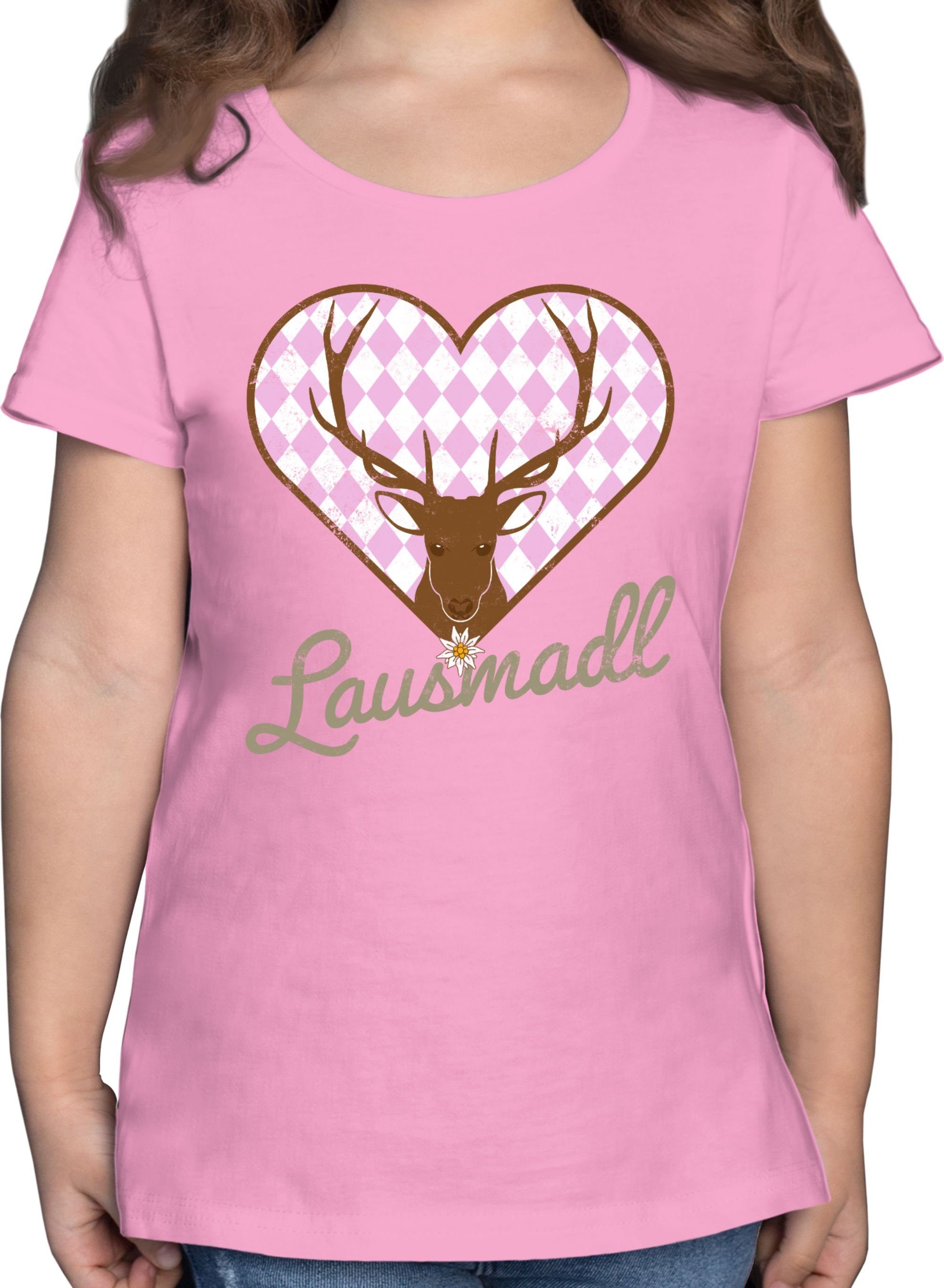 Shirtracer T-Shirt Lausmadl Hirsch Mode für Oktoberfest Kinder Outfit
