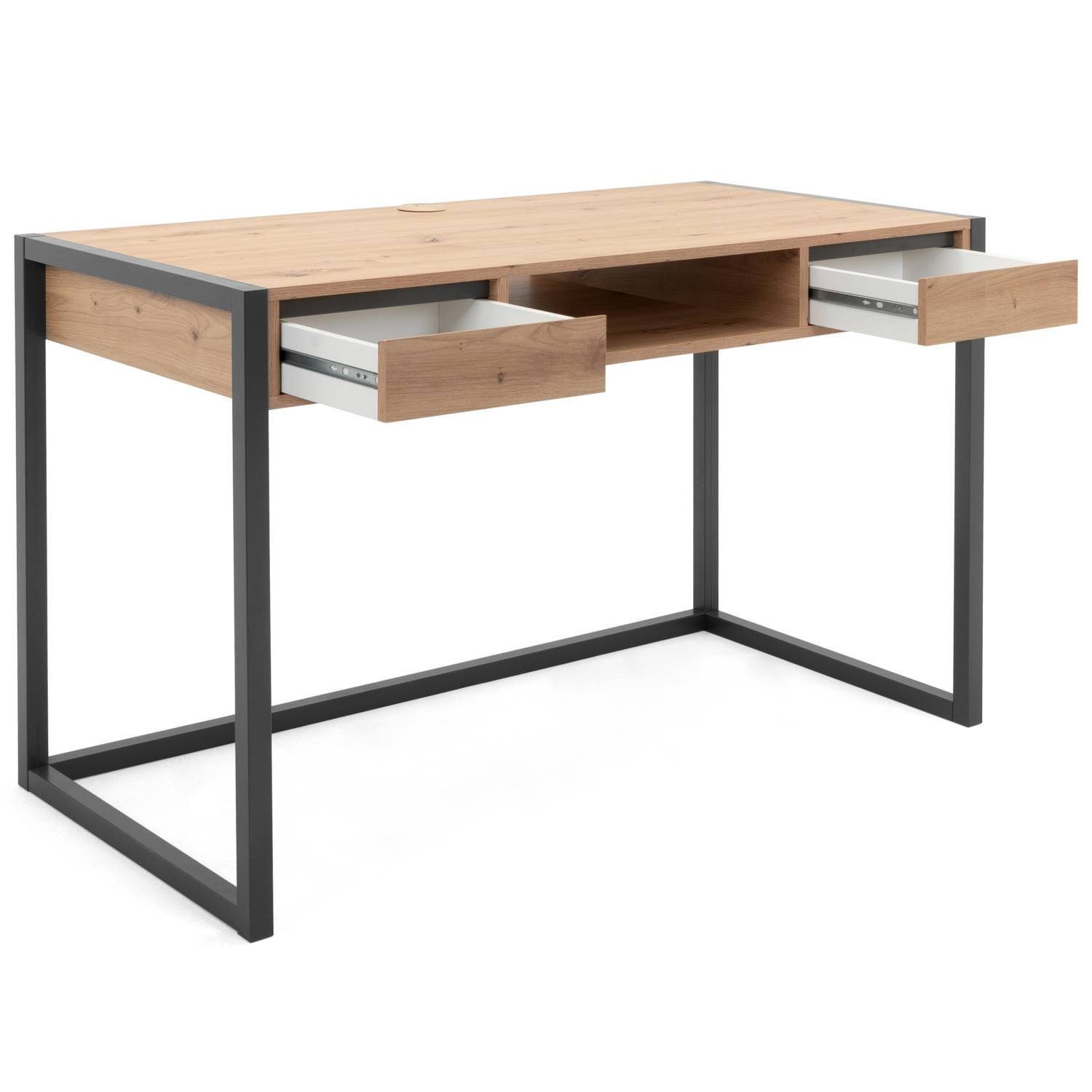 Homestyle4u Schreibtisch Holztisch Schwarz Computertisch Bürotisch (kein Natur Set)