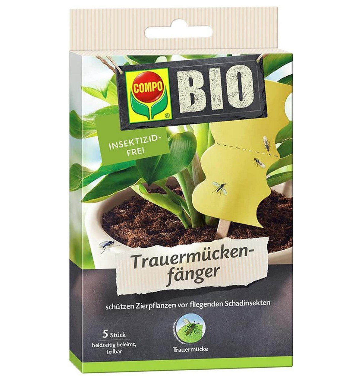 Compo Pflanzendünger COMPO BIO Trauermückenfänger, Leimfalle für Zierpflanzen, Inklusive Ho