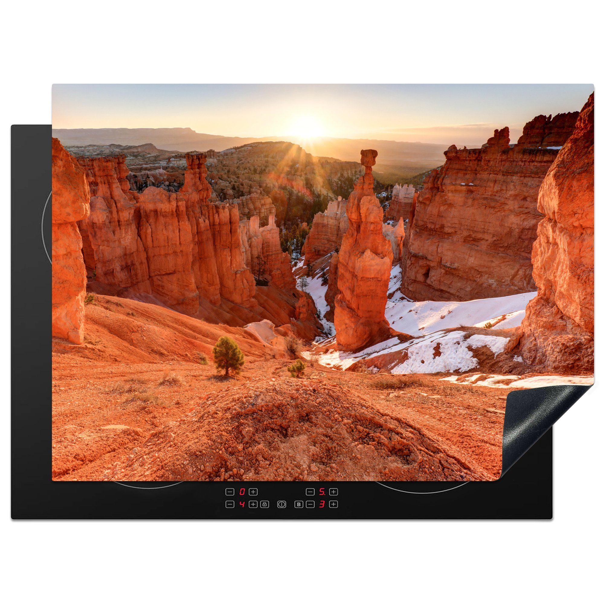 MuchoWow Herdblende-/Abdeckplatte Leichter Schneefall im Bryce Canyon National Park, Vinyl, (1 tlg), 71x52 cm, Induktionskochfeld Schutz für die küche, Ceranfeldabdeckung