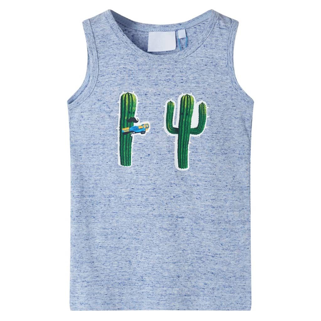 Tanktop Kinder-Tanktop Blau Melange 128
