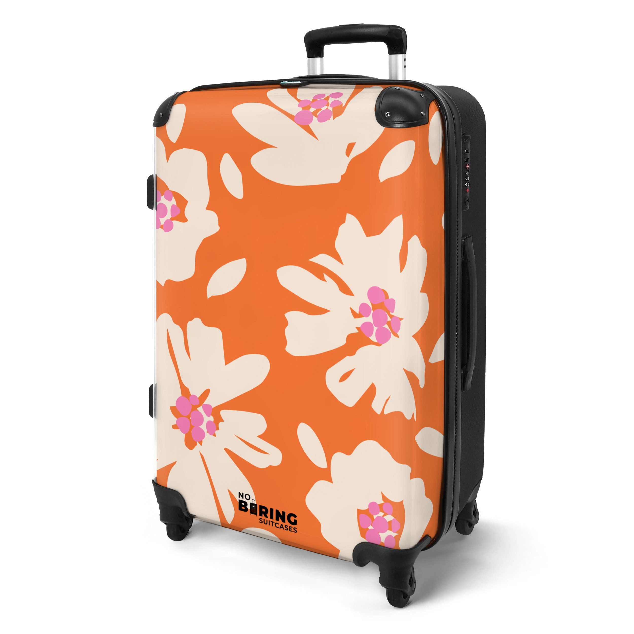 NoBoringSuitcases.com© Hartschalen-Trolley Orange mit beigen und günstig online kaufen