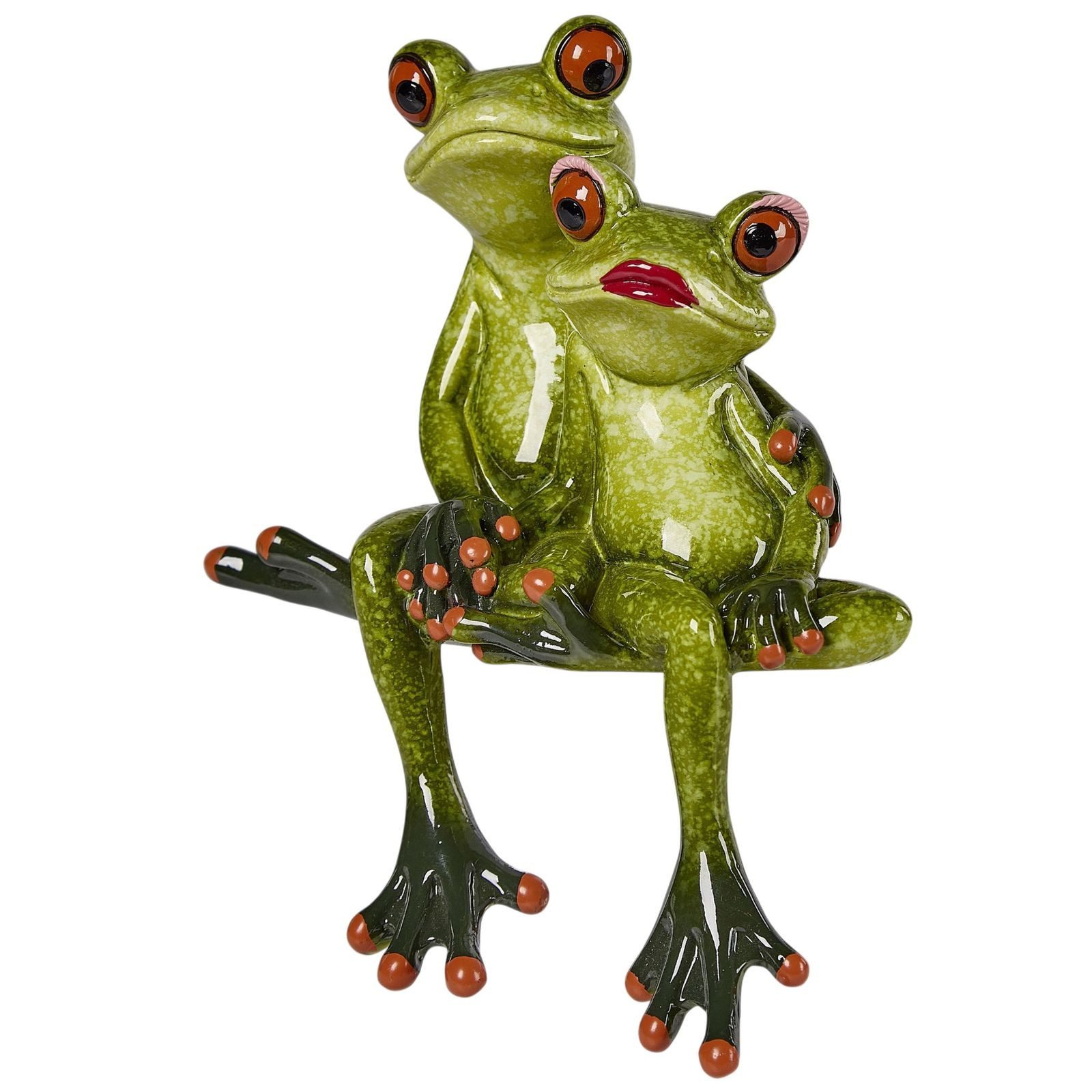 formano Sammelfigur Froschpaar Kantensitzer Dekofigur 15 cm handbemalt glänzend