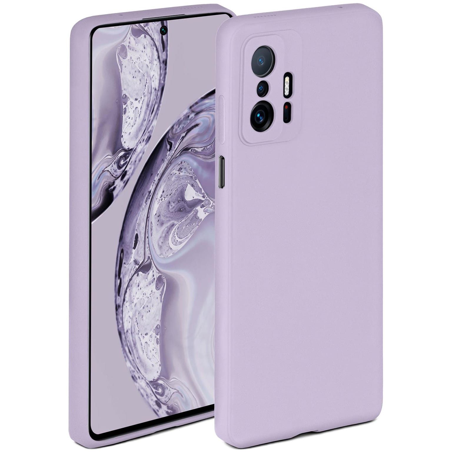 ONEFLOW Handyhülle für Xiaomi 11T Pro Hülle Silikon Soft Case Flieder 6,67 Zoll, Silikonhülle Cover Dünn Handytasche TPU Schutzhülle mit Kameraschutz