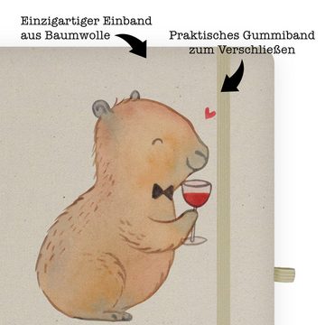 Mr. & Mrs. Panda Notizbuch Capybara Wein - Transparent - Geschenk, Tiermotive, lustige Sprüche, Mr. & Mrs. Panda, Personalisierbar