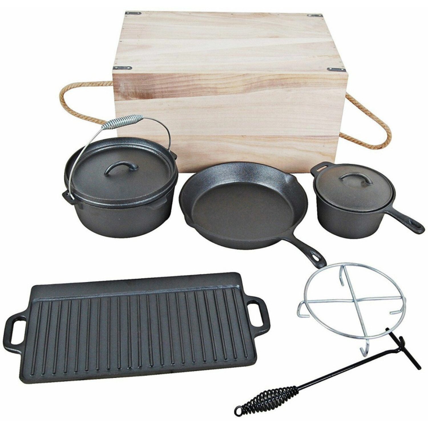 El Fuego Schmortopf El Fuego Dutch Oven 7 tlg. Set Ay 466 Pfanne Schmortopf