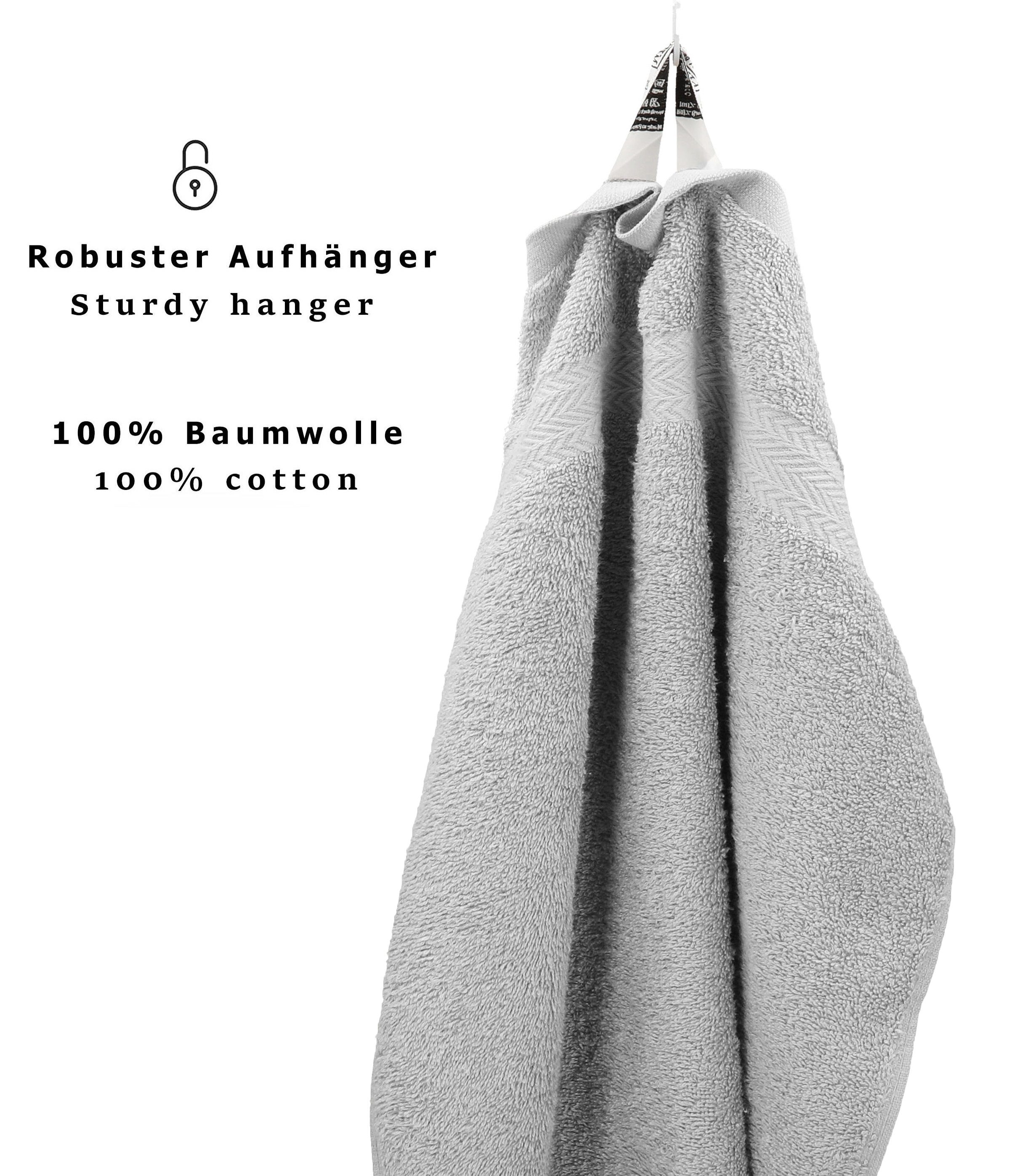 Betz Handtuch Set 100% Baumwolle, Handtücher 4-tlg. 2 (4-tlg) silber 2 PREMIUM und Duschtücher