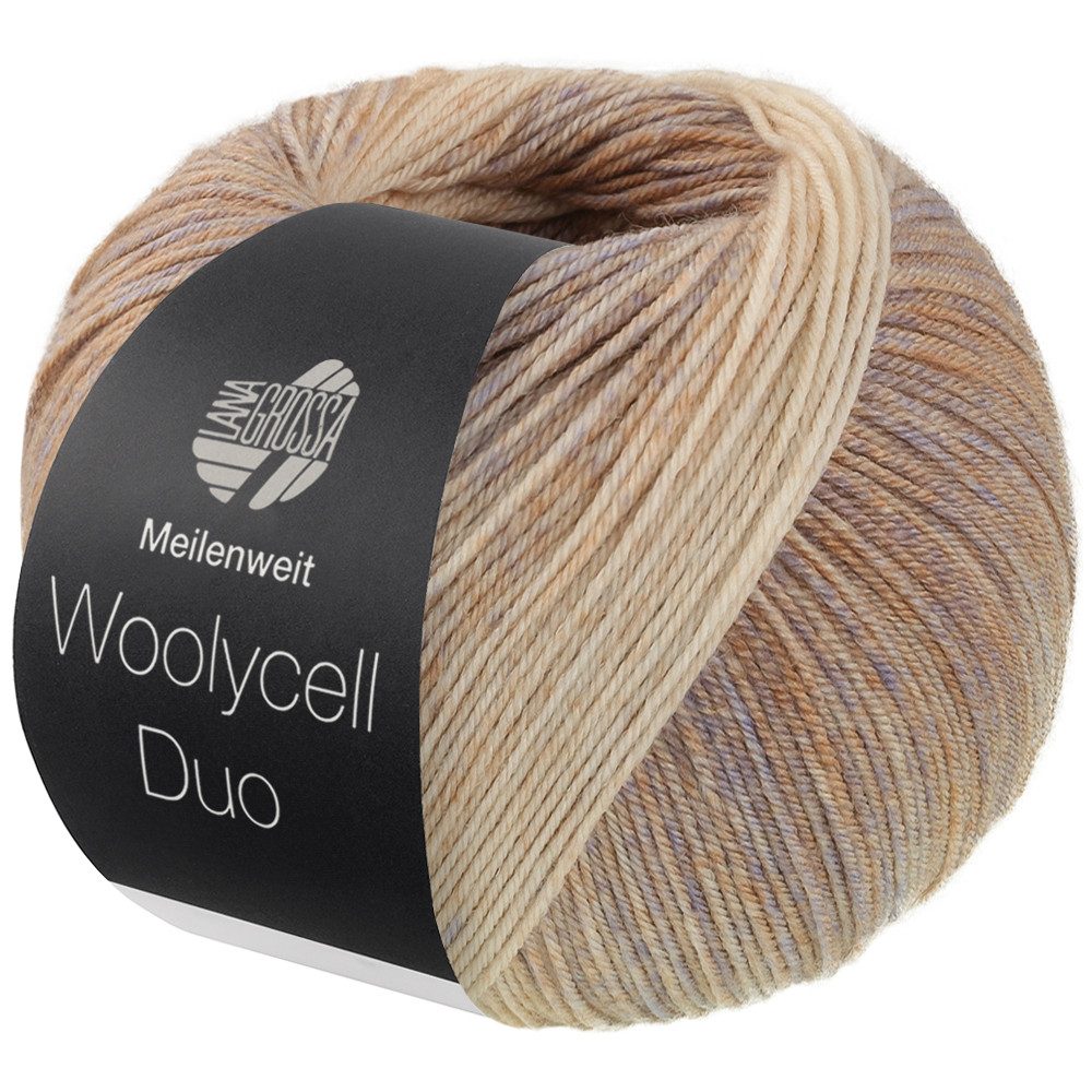 LANA GROSSA Meilenweit 100 WOOLYCELL DUO Häkelwolle, 400 m (4-fach Sockengarn ohne Polyamidanteil), 100 g