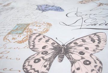 Bettwäsche, jilda-tex, Renforcé, 2 teilig, im Vintage-Design mit Schmetterlingen