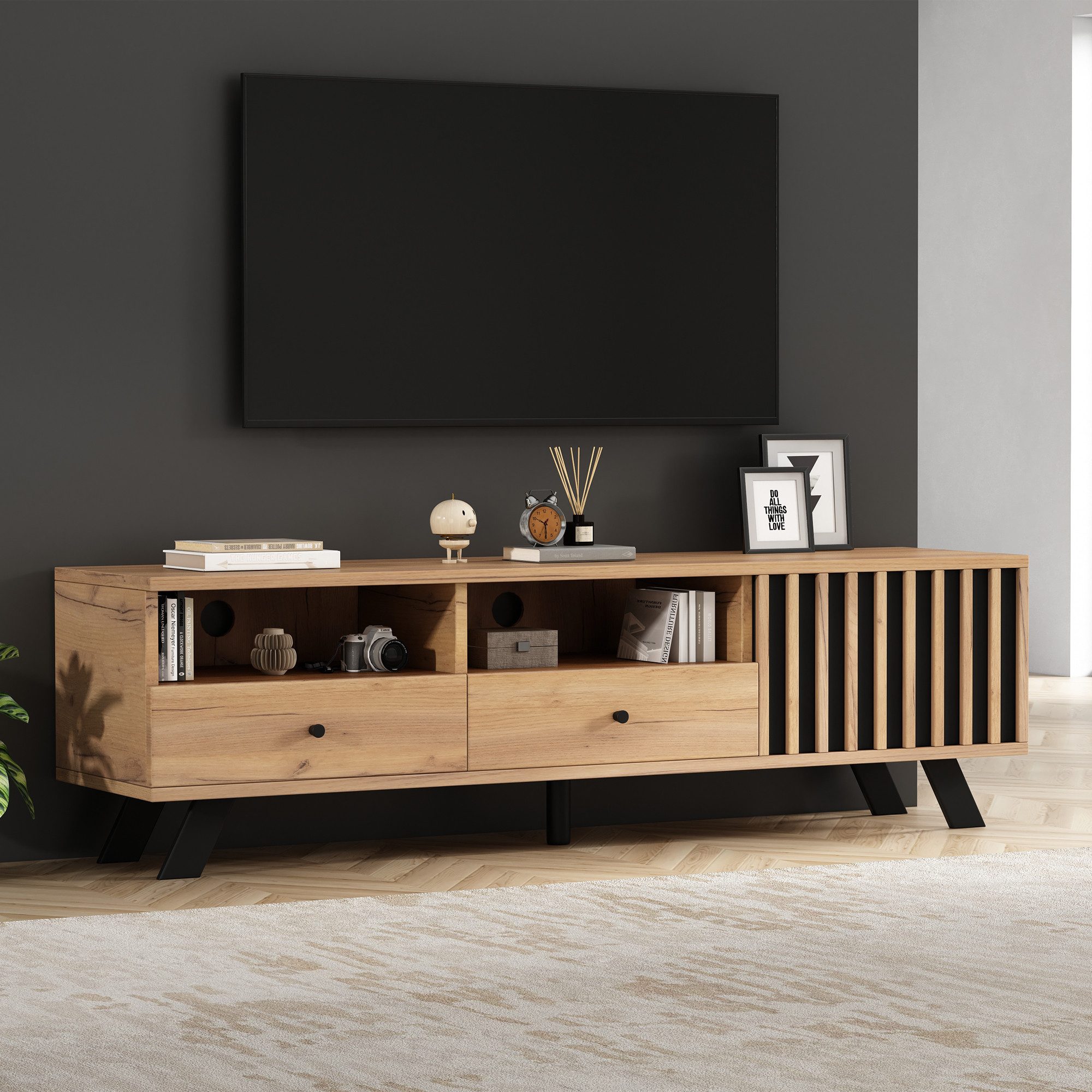 MODFU Lowboard mit Vielseitiger Stauraum (Fernsehschrank, günstig online kaufen