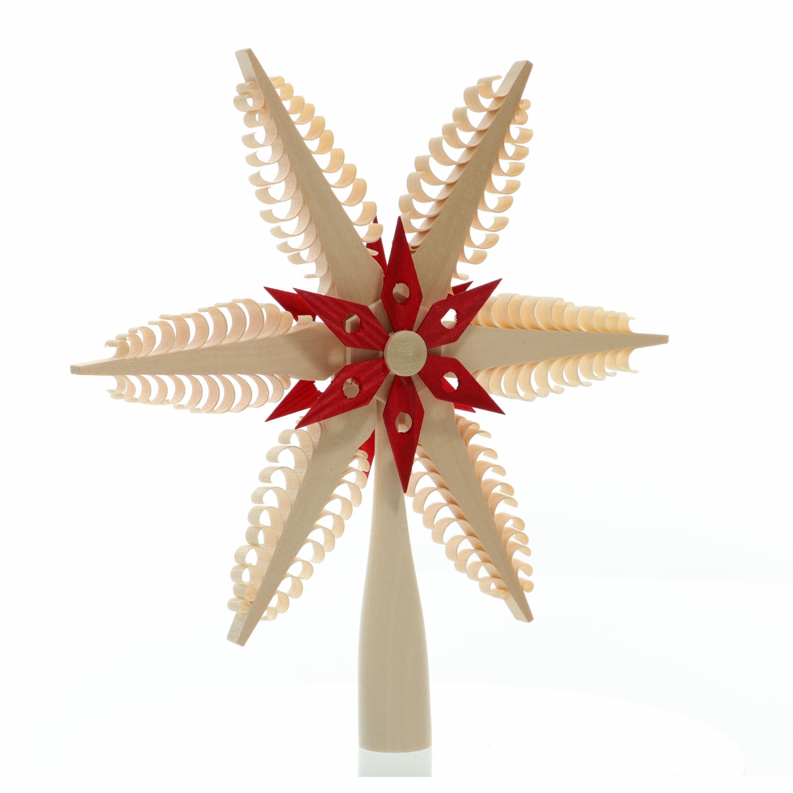 Christbaumspitze Baumschmuck Christbaumspitze Natur Rot BxHxT 20x21x3cm NEU