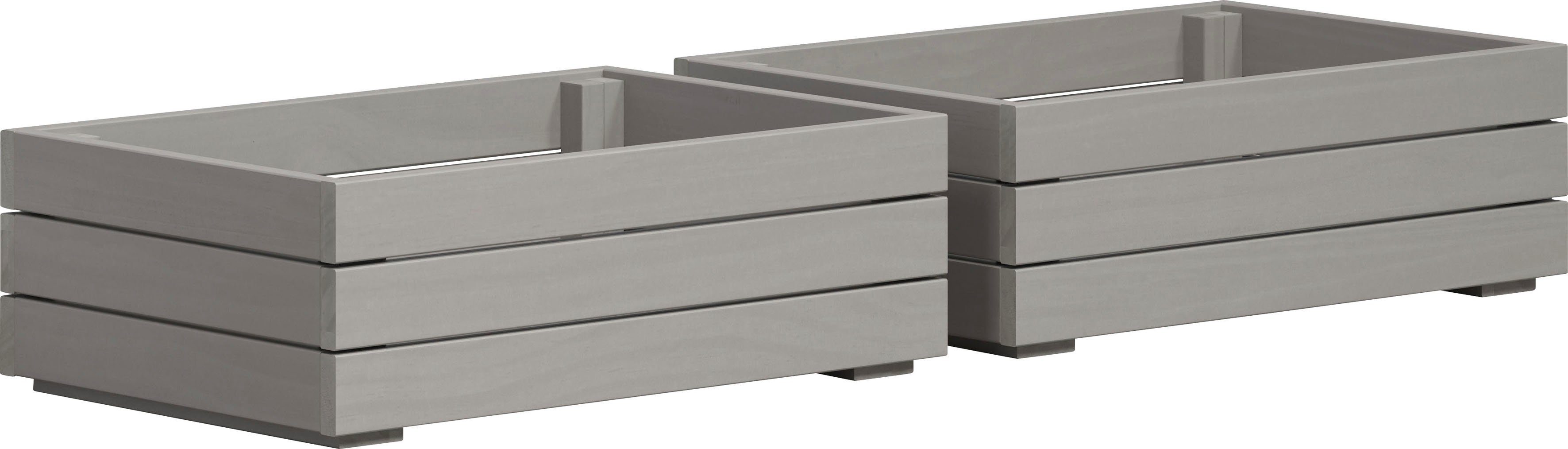 INTER-FURN Schublade Arona Holzkisten Kiefer, Set Grau Massivholzkisten, 45 15 / (2 / cm 32 St), Wachs, 2er B/H/T