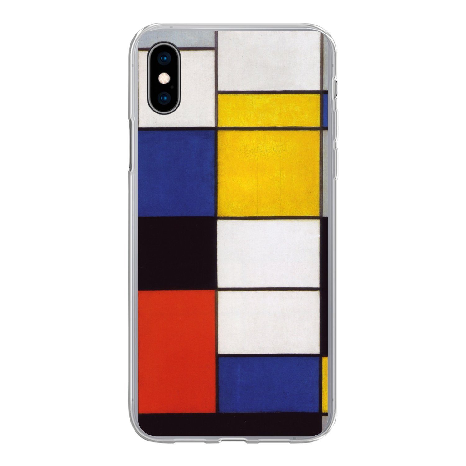 MuchoWow Handyhülle für Apple iPhone XS Komposition A - Piet Mondrian, Smartphone-Bumper, Print, Handy Schutzhülle Dünn