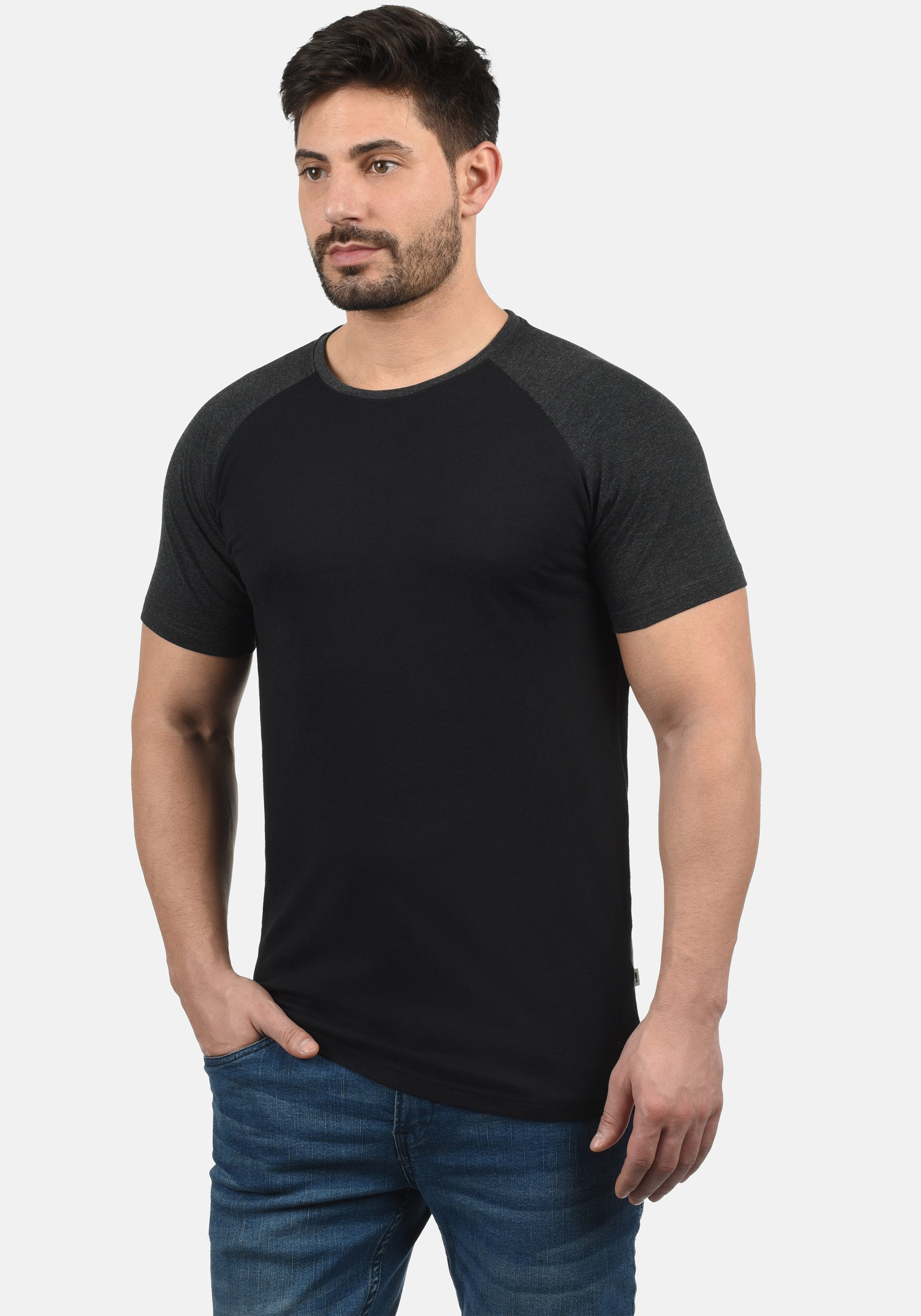 !Solid Rundhalsshirt SDBastian Kurzarmshirt im Baseball-Look