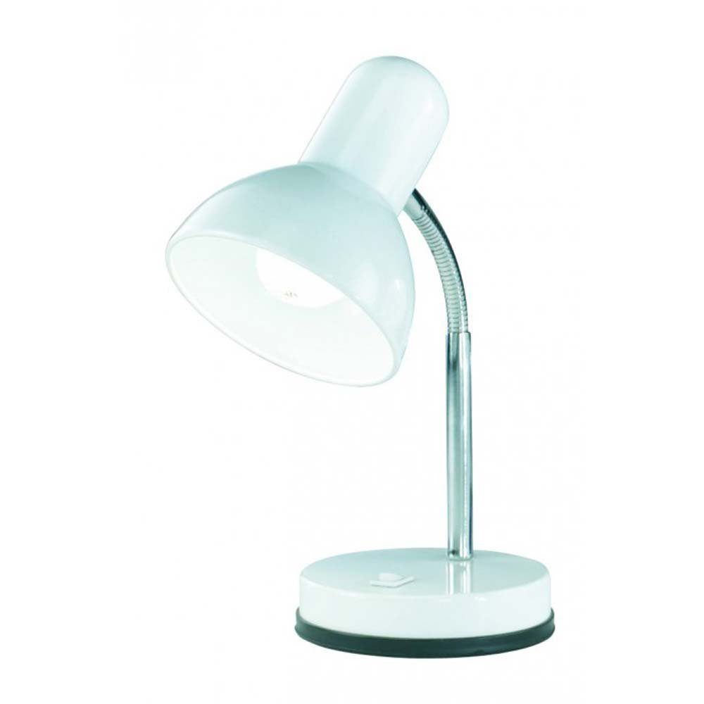 etc-shop Schreibtischlampe, Leuchtmittel nicht inklusive, Schreib Nacht Tisch Leuchte Lese Lampe Metall Weiß Spot Beweglich