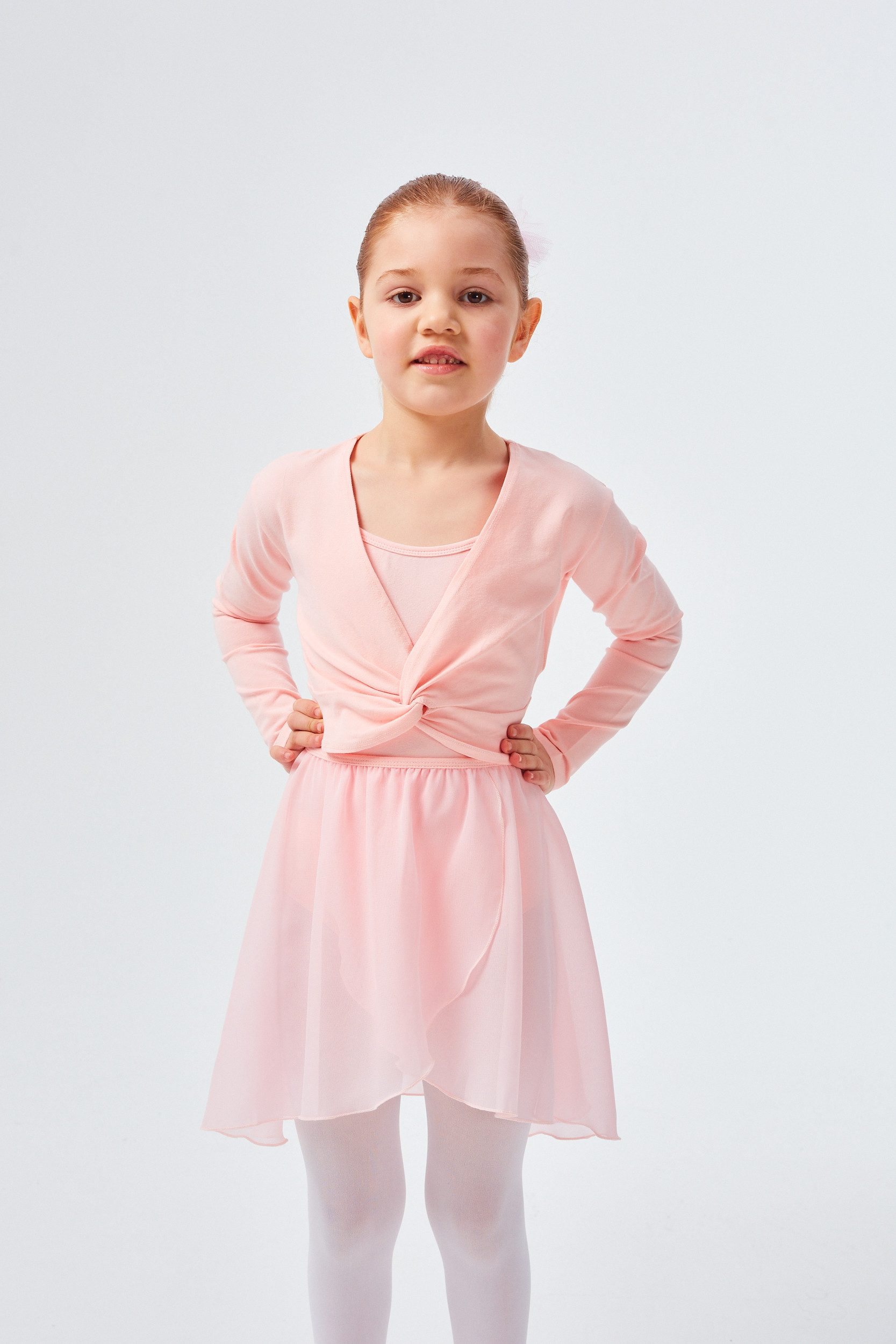 tanzmuster Crop-Top Langarm Ballett Top Mia aus wunderbar weicher Baumwolle Oberteil für Mädchen fürs Kinder Ballett