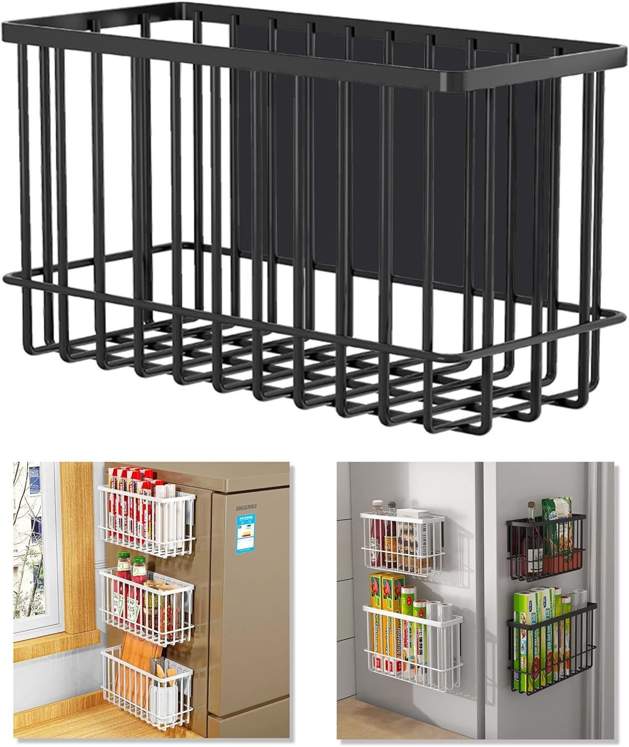 AURIVION Standregal Magnetisches Gewürzregal für Kühlschrank Küche Organizer, Set 1-tlg., Magnet Regal zur Küchenorganisation & Aufbewahrung platzsparend
