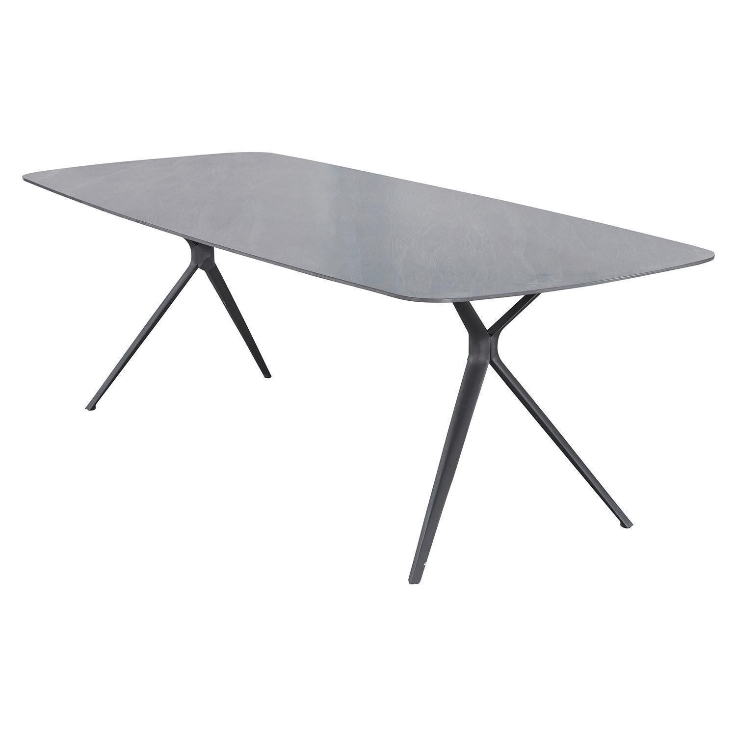 Outdoor Gartentisch BARI, Anthrazit, Grau, Aluminiumgestell, Tischplatte aus Sinterstein, B 240 x H 75 x T 90 cm