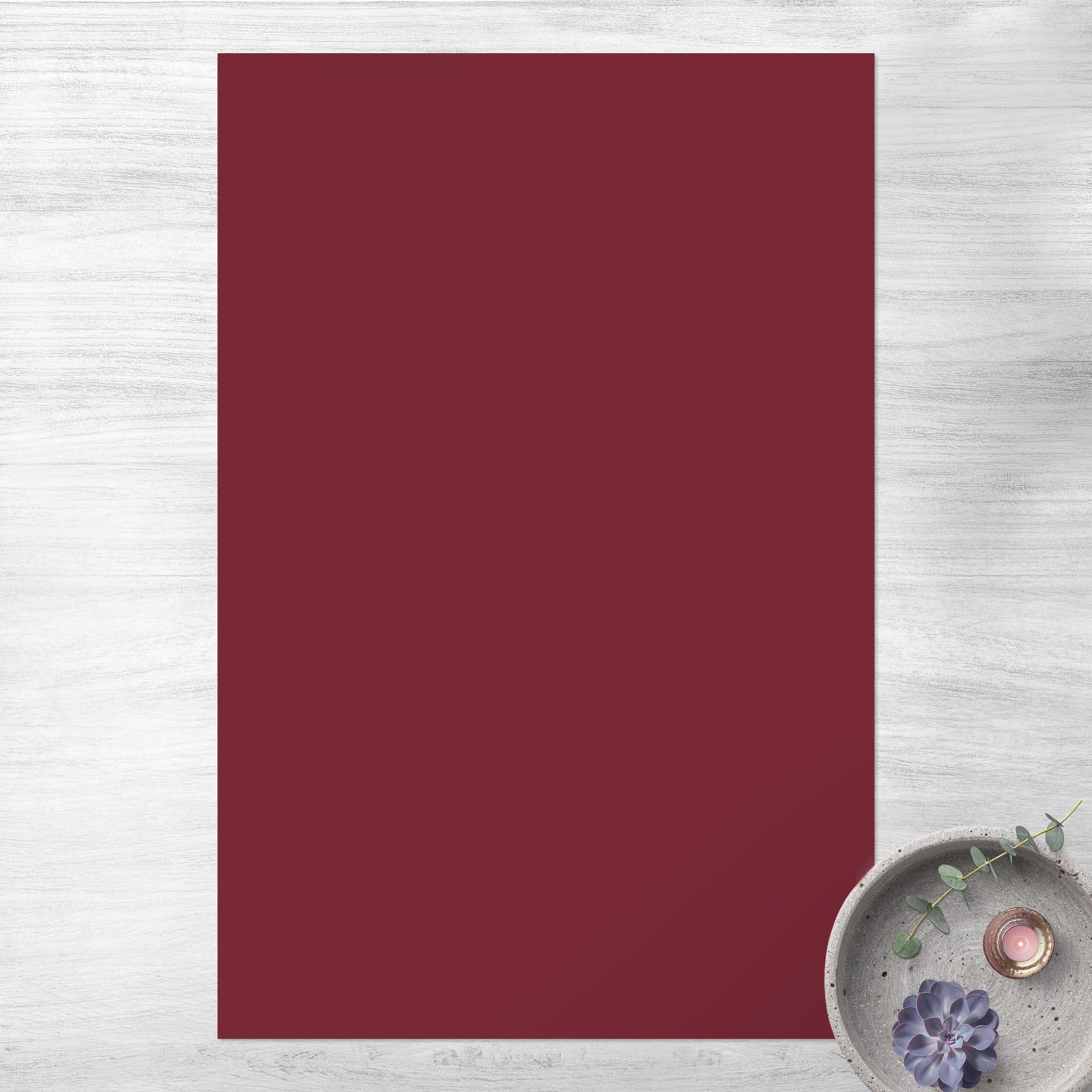 Bilderdepot24 Teppich Vinyl Wohnzimmer Schlafzimmer Flur Küche Einfarbig modern, rechteckig - rot glatt, nass wischbar (Küche, Tierhaare) - Saugroboter & Bodenheizung geeignet