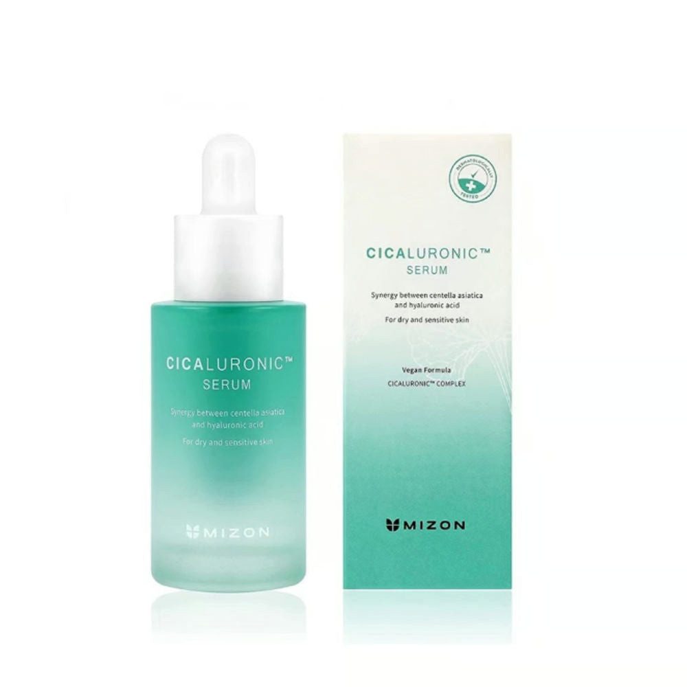 Mizon Gesichtsserum MIZON, Cicaluronic Serum - 30 ml, Beruhigendes Cica-Serum mit Hyaluronsäure für sensible Haut