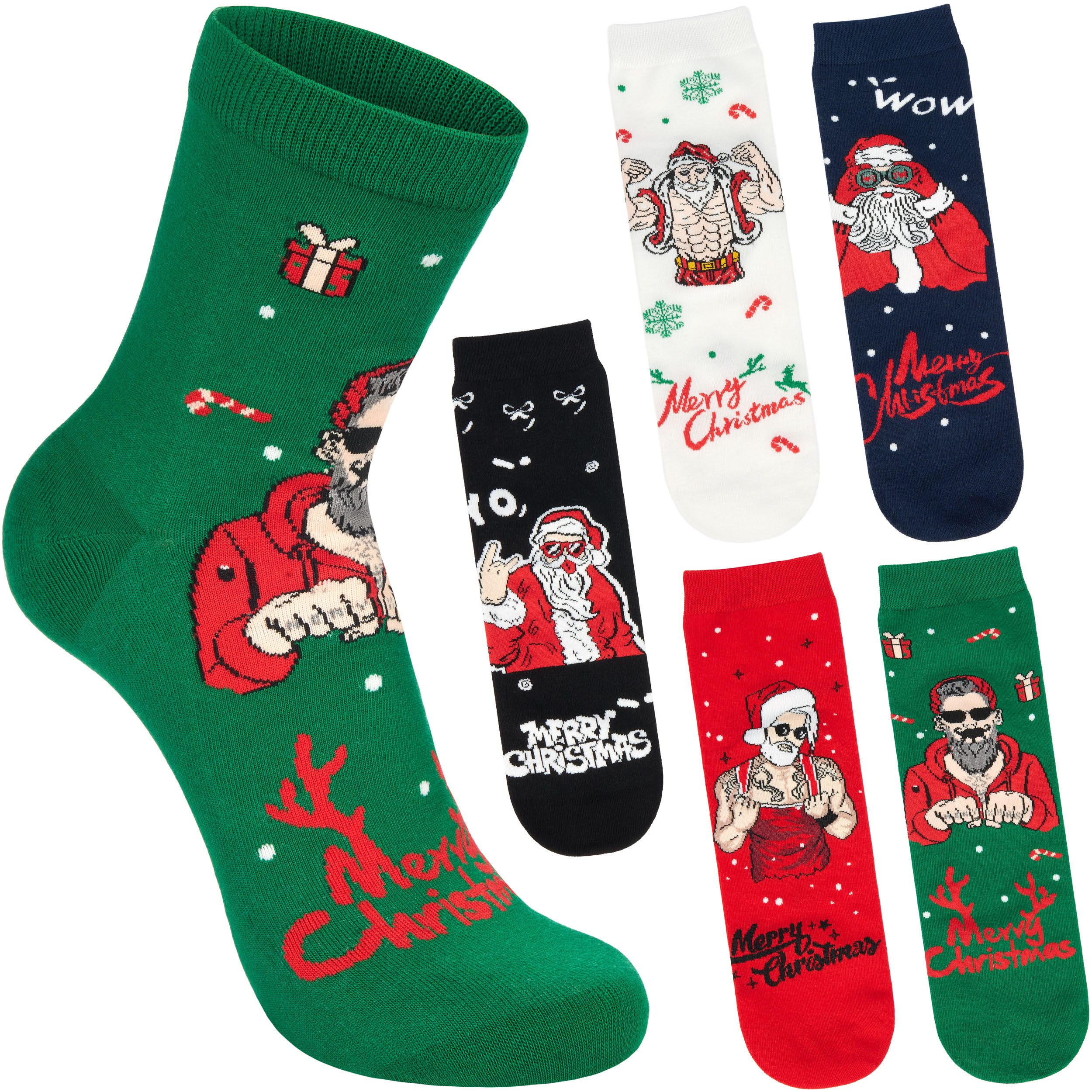 Socken Lustige Herren Weihnachtssocken - Cool Santa