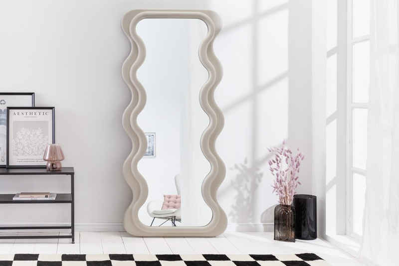 riess-ambiente Wandspiegel CURVY 160cm greige (Einzelartikel, 1-St), Flur · Kunststoff · Rahmen · Wellen · Ganzkörper · Groß · Modern