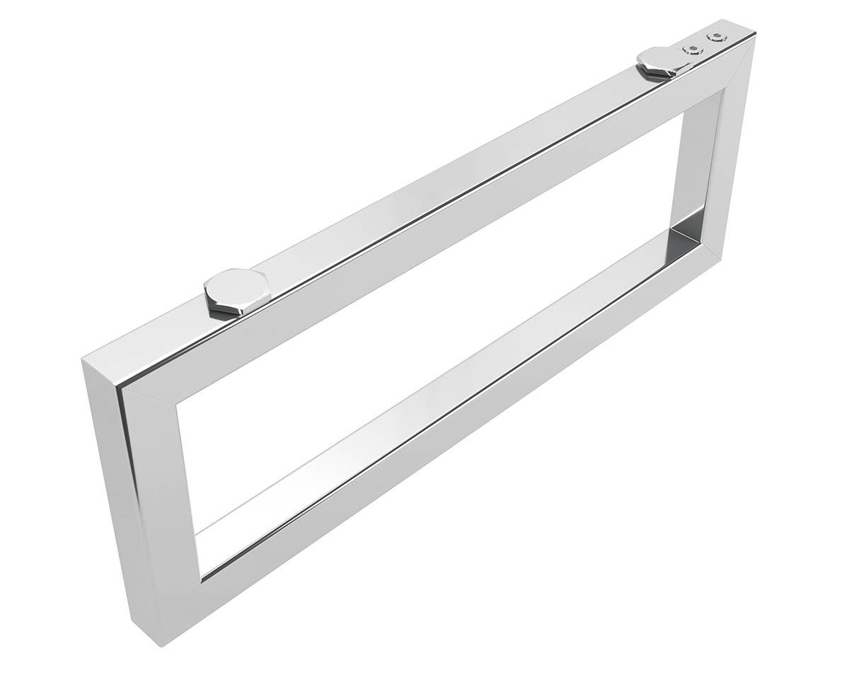 einfachgutemoebel Aufsatzwaschbecken Qualitäts Waschtischkonsole Bath-O-Line, 490mm, chrom (1-St., SET enthält: Handtuchhalter, Befestigungsmaterial in Artikelfarbe)