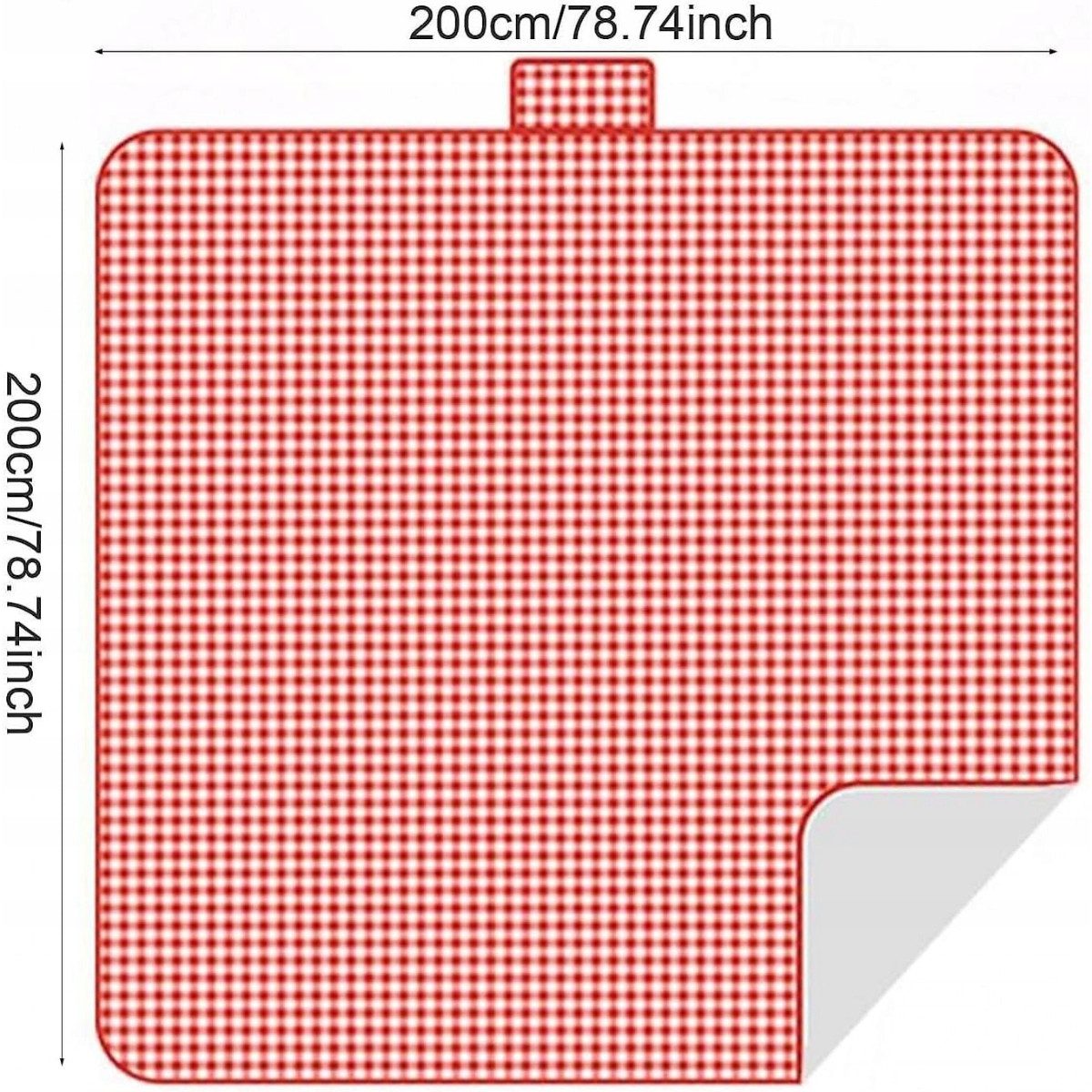 Picknickdecke 200 x 200 cm kariert rot weiß Outdoor Decke für Strand Park Camping, R2 Invest