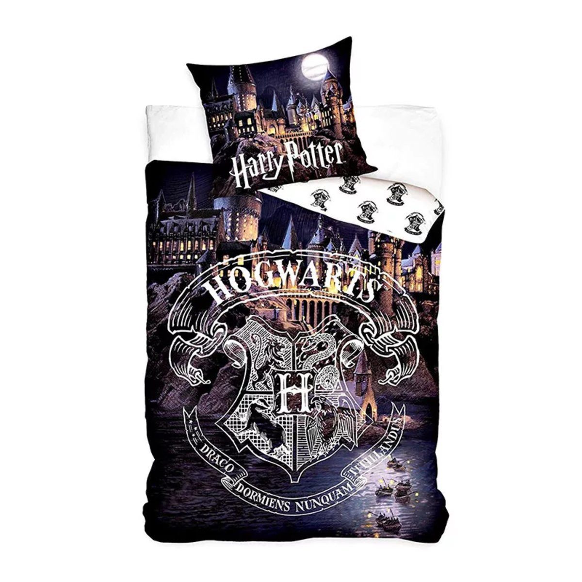 Harry Potter Kinderbettwäsche Harry Potter Hogwarts Premium-Bettwäsche-Set aus 100 % Baumwolle, 140