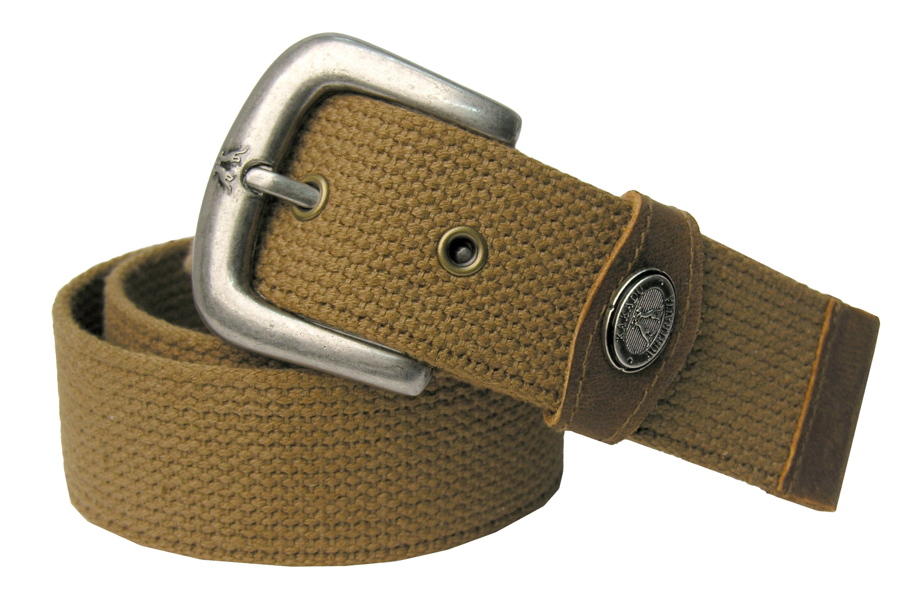 Outbacker Stoffgürtel Gürtel mit Dorn-Schnalle aus robustem Canvas mit Lederschlaufe.