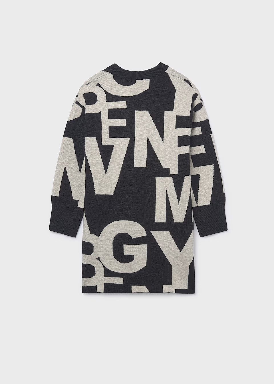 Mayoral A-Linien-Kleid Teenager Jacquard Kleid mit Buchstabenmuster & Puffärmeln (791115)