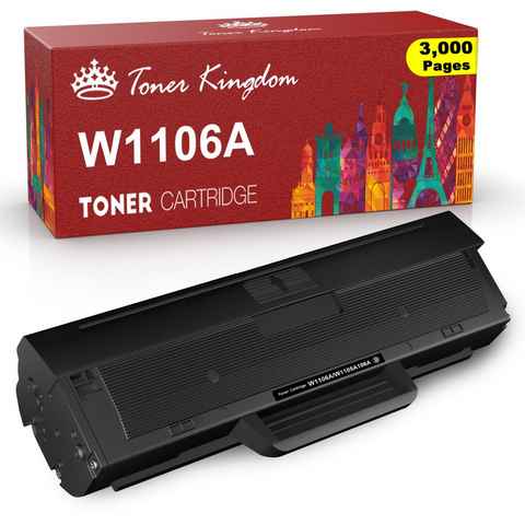 Toner Kingdom Tonerpatrone 106A 3000 Seiten für HP W1106A Laser MFP 135wg 137fnw 107w, (ca. 3000 Seiten Mit Chip), Kompatibel für HP 107A 107W MFP 130 135W Drucker