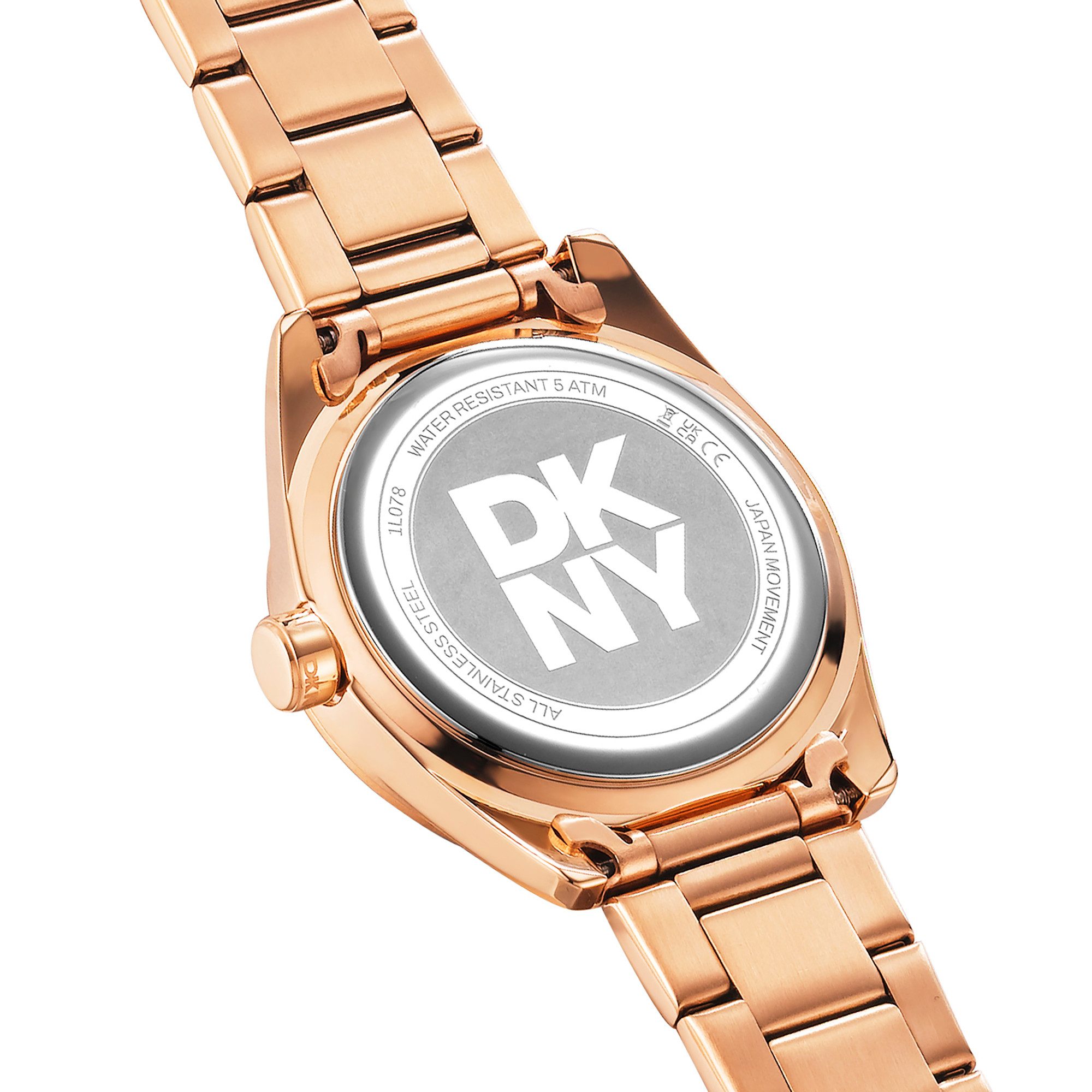 DKNY Quarzuhr Chambers Multi Glitz DK1L078M0035, Armbanduhr, Damenuhr, Edelstahlarmband, analog, Tag