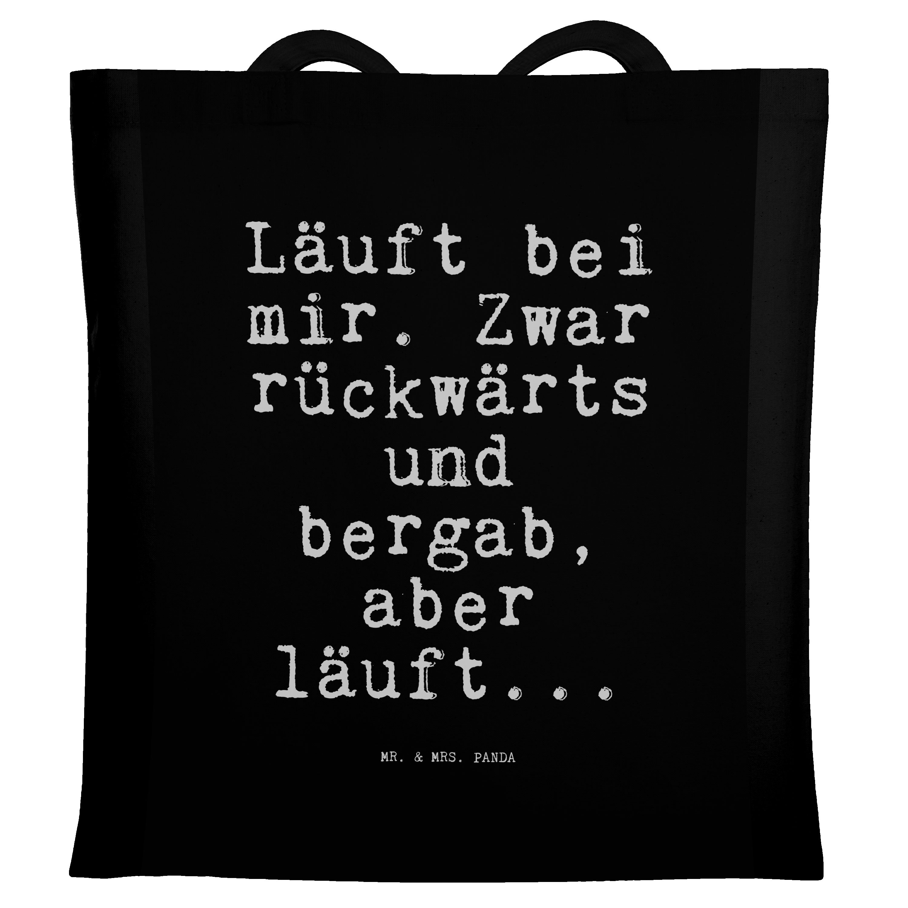 Mr. Lustig, Geschenk, Tragetasche & Zwar... Schwarz Spruch (1-tlg) Läuft - bei Panda - mir. Mrs. lustig, S
