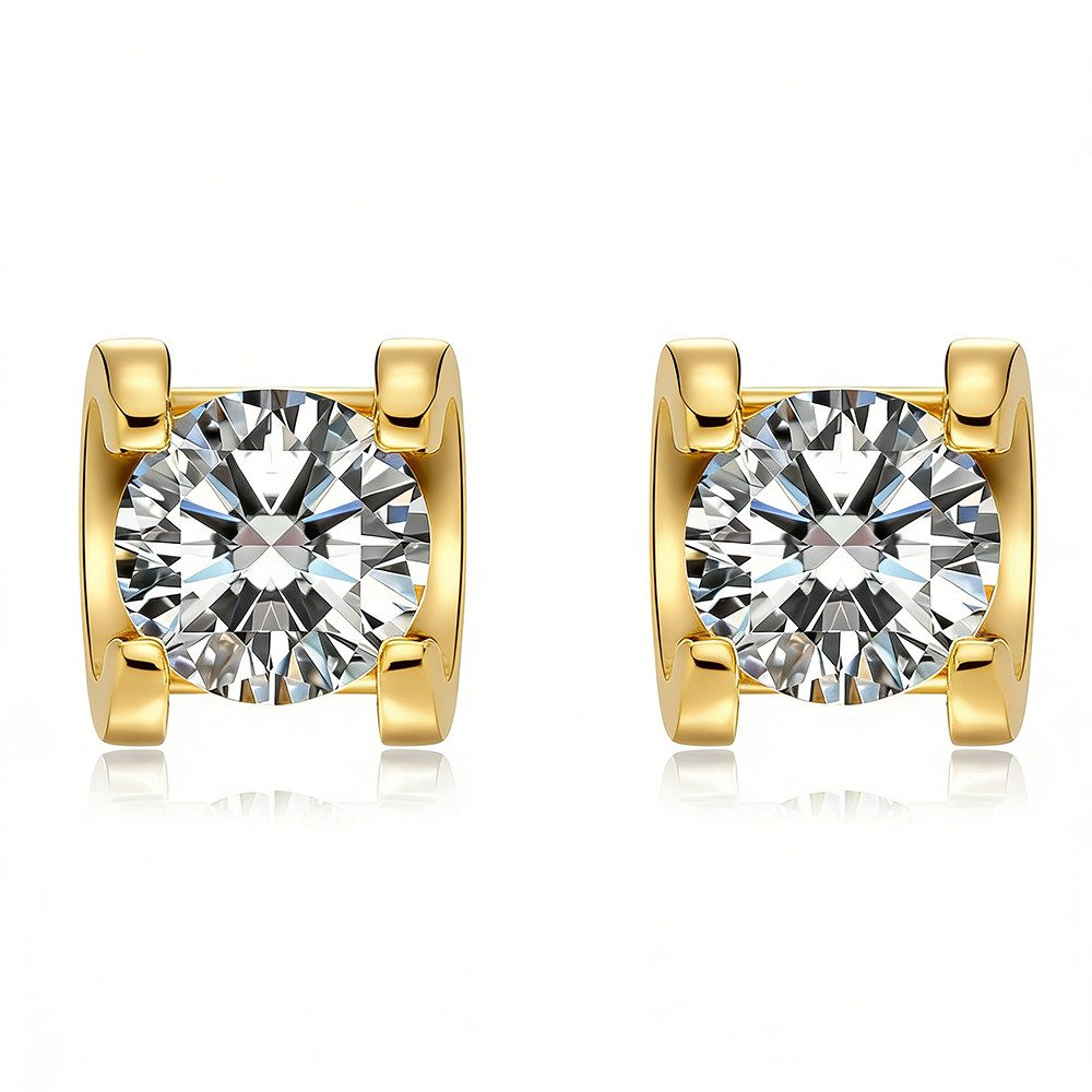 Paar Ohrstecker Moderne Ohrstecker mit 0,21 ct Diamanten 18K Gold, IGI