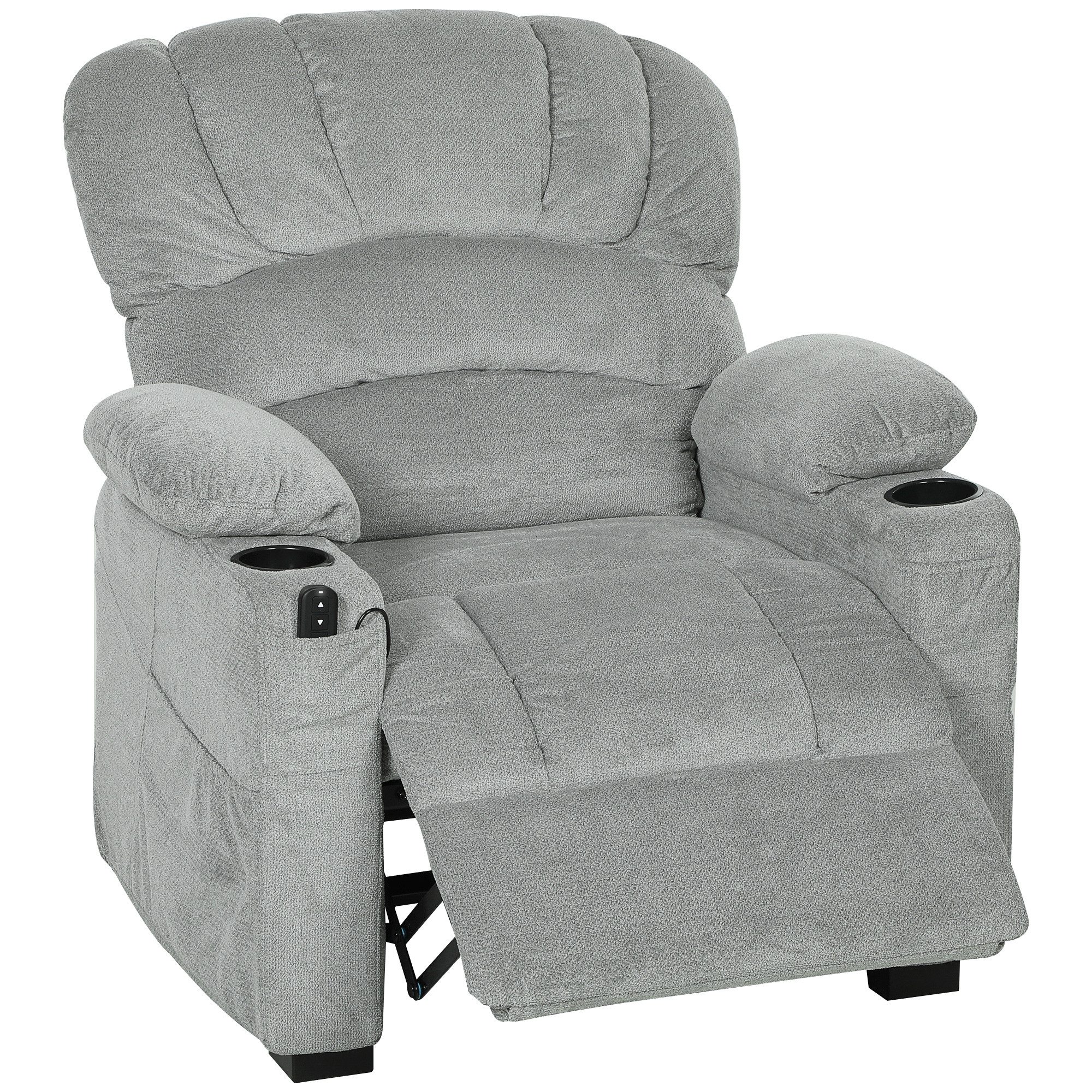 HOMCOM Relaxsessel Elektrischer Fernsehsessel TV Sessel mit Liegefunktion (Set, 1-St., 1), 2 Memory-Positionen, USB, leiser Motor