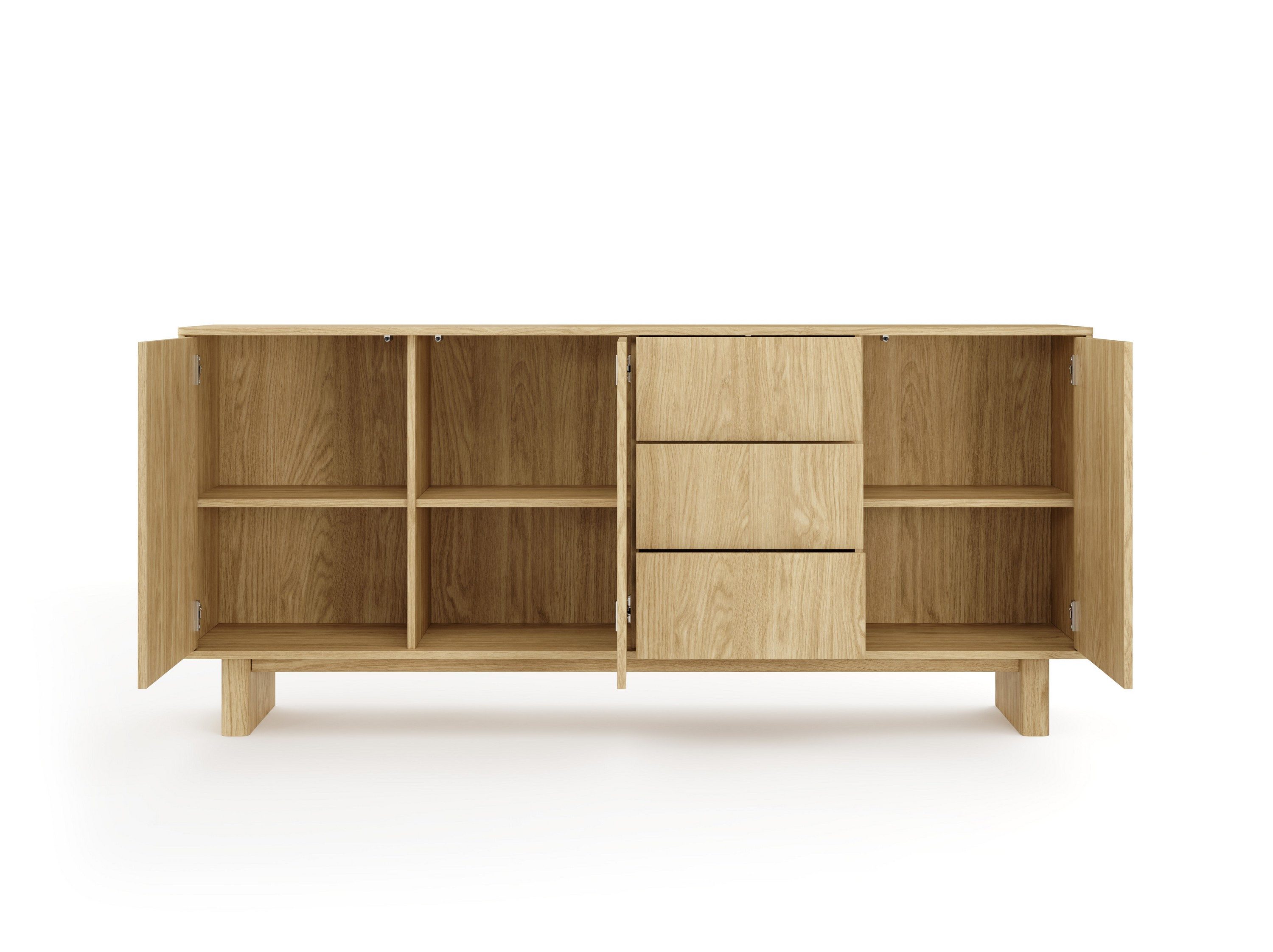 Masseno Kommode TRAVE 183,3 cm Sideboard mit 3 Schubladen und 3 Türen Eichefarben