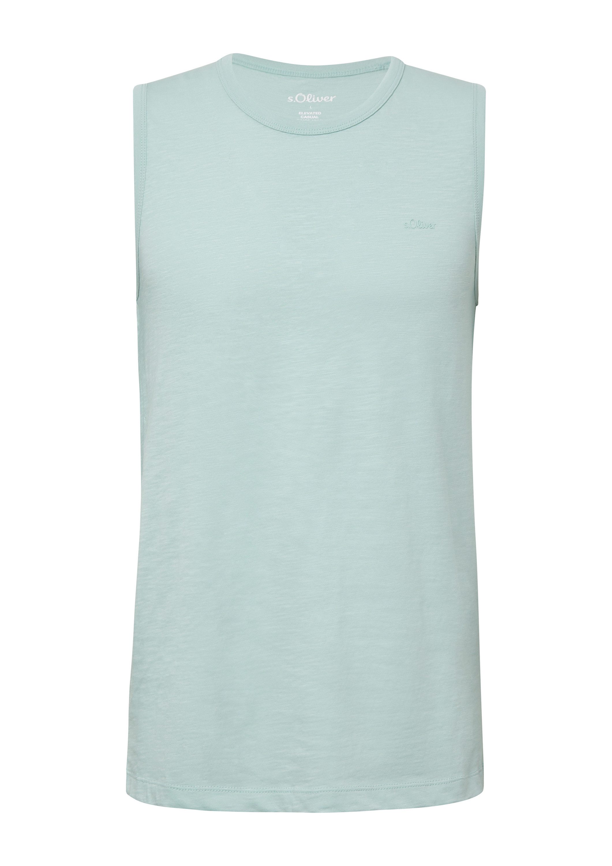 s.Oliver Muskelshirt T-Shirt Baumwoll-Tanktop mit Flammgarnstruktur günstig online kaufen
