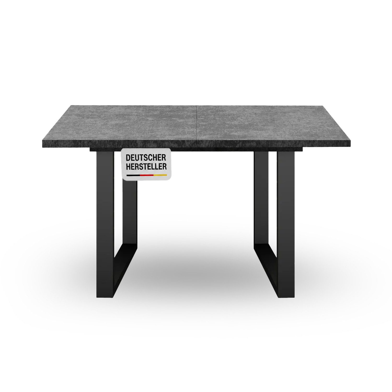 Storado Esstisch Big System Metall U 140–210×90cm, Esszimmertisch, Ausziehbar von 160 auf 210cm mit Synchronauszug und U-Gestell